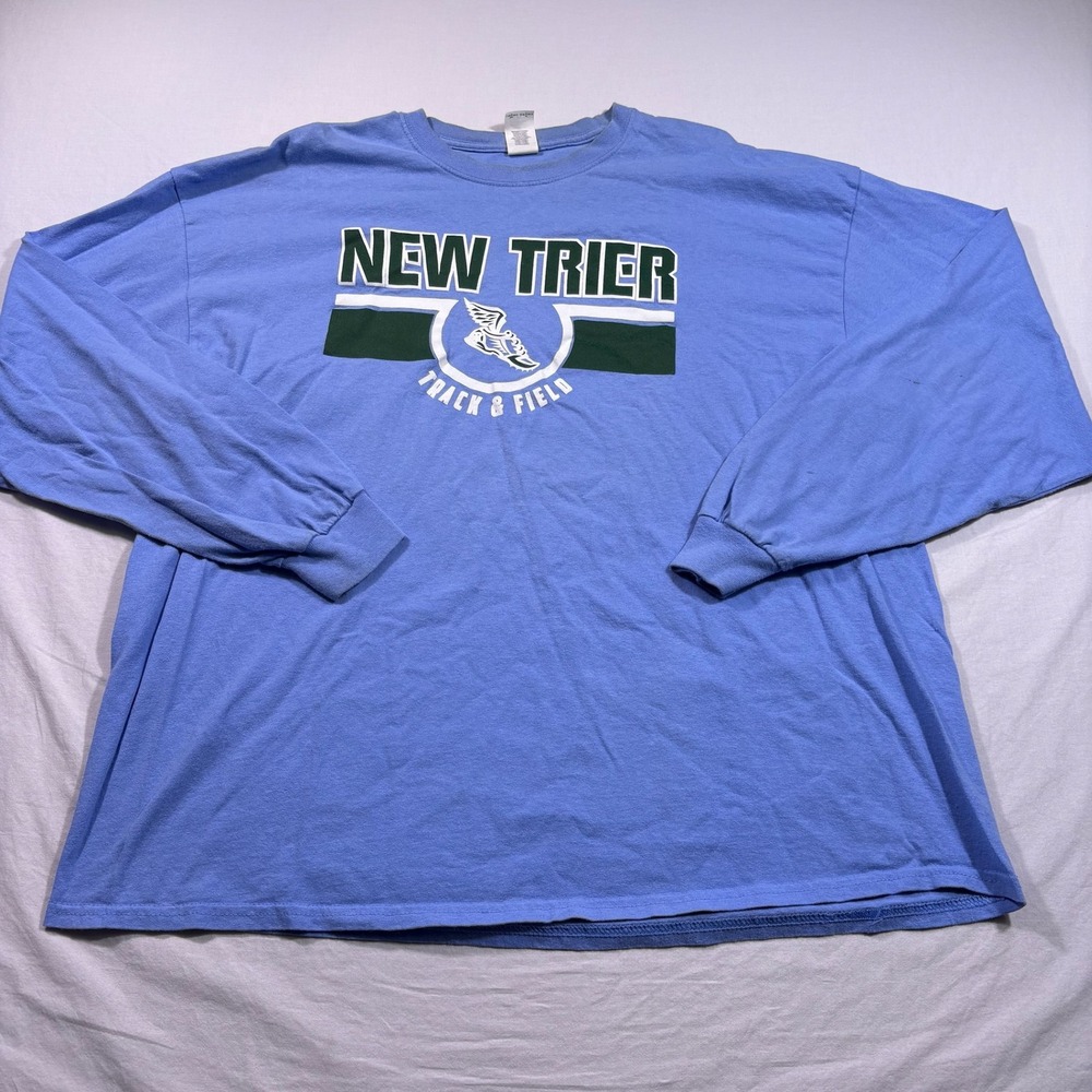 New Trier Track Field Long Sleeve T Shirt Blue Gildan Activewear‎ 2XL